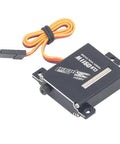 Heavy Duty Digital Servo Motor With High Metal Gears For RC Drone Smart Car And Robotics Kits Built Tough As Nails Using Solid Aluminum Alloy showing a single unit and wire.