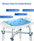 Lightweight Nonslip Shower Chair For Inside Shower And Bathtub Durable Aluminum Bath Stool with ergonomic seat and suction cup legs