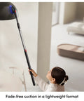 Dyson PencilVac Fluffycones cordless vacuum with slim black wand and blue brush head