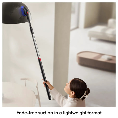 Dyson PencilVac Fluffycones cordless vacuum with slim black wand and blue brush head