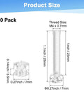 Clear Transparent Screws And Hex Nuts Kit, 30-Piece M4x25mm Acrylic Plastic Cross-Recessed Round Head Screws size diagram