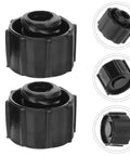 30 Pack Black Syringe Caps For Lab Use, Tight Fit PP Caps With Easy Dispensing, Leak-Proof Design, Precise Tip Caps And Stoppers For Industrial And Scientific Applications. Black PP syringe caps shown from top and side view