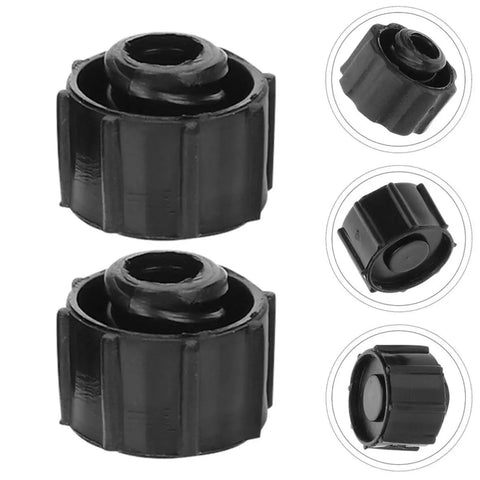 30 Pack Black Syringe Caps For Lab Use, Tight Fit PP Caps With Easy Dispensing, Leak-Proof Design, Precise Tip Caps And Stoppers For Industrial And Scientific Applications. Black PP syringe caps shown from top and side view