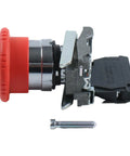 Straight Up Heavy Duty Emergency Stop Push Button Switch Paired With 1NC Contact Block, 22mm panel mount, designed for XB4 BS8442 and ZBE102.