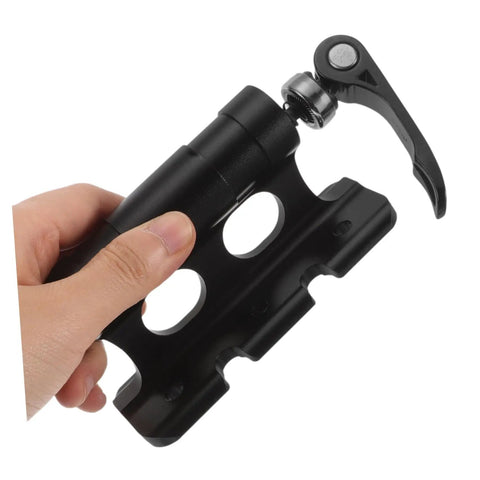 Quick Release Fork Mount Bracket For Car Roof Racks With Front And Rear Mounts, Easy Install, black aluminum view