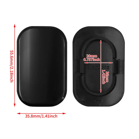 Pair of black ABS plugs for antenna hole cover on Harley Touring Bikes Road Glide Street Glide 2006 to 2023, dimensions shown