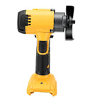 Badass 2 In 1 Cordless 3 Inch Mini Circle Saw And Angle Grinder Featuring A Brushless 12000 Rpm Motor For Wood Metal Tile And Plastic With Safety Guards For No Hassle Grinding And Sweet Precision Cuts Daily, side view of yellow cordless saw and grinder.