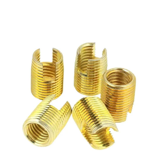 M3 To M12 Self Tapping Threaded Inserts Kit With Brass Slotted Inserts, 50 Pieces, Vibration Resistant Fasteners For Metal And Plastic Projects, Easy Install, Rock Solid Hold brass inserts