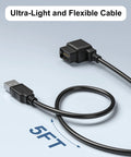 Di2 Charger Replacement Cable EW-EC300 1.5m USB Type-A charger showcasing ultra-light flexible cable design