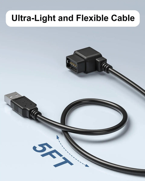 Di2 Charger Replacement Cable EW-EC300 1.5m USB Type-A charger showcasing ultra-light flexible cable design