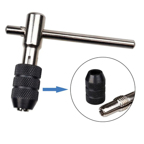 Heavy Duty Tap Handle Wrench Kit For Quick Hand Tapping, Pro Grade Tap Set With T Handle and drill bit insert