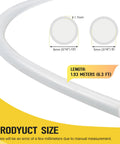 Side view of A774 silicone pressure tubing, 3/16 in ID x 5/16 in OD, 6 ft white high-temp silicone hose.