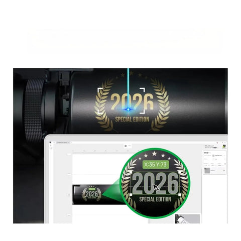 Close-up of engraved 2026 Special Edition on a black tumbler using Laser Edition Rotary Shaft Adapter For Bambu Lab H2D H2C H2S 3D Printers Equipped With Lidar Tracking And Camera View Spot On Cylinder Engraving Legit Precision Every Single Time A Total Game Changer.
