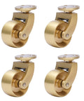 Brass Caster Wheels Set, 4 Pack Antique Ball Swivel Casters For Furniture with heavy duty brass finish and smooth glide