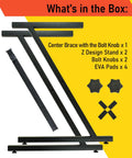Z Style Keyboard Stand With Adjustable Width For 61 And 88 Key Keyboards components including braces and knobs
