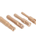 Top Tier Brazed Hole Saw Kit 4 Piece Tile Glass Marble Granite Hole Opener Heavy Duty Shank Drill Bits For Tough Hard Materials And Smooth Cutting Results, four gold drill bits