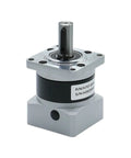 Premium High Precision Planetary Gearbox And Speed Reducer Built For Nema23 57 Stepper Motors With 8mm Input And 14mm Output, side view with metal housing.