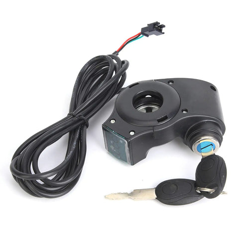 Voltage Display For Electric Bikes And Scooters 12V-84V LED Digital Power Readout With Key Lock On Handlebar Throttle Switch For Easy Battery Status And Power Management Ride Ready
