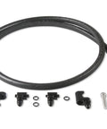 LS Steam Tube Kit For Performance Engines With Adjustable Pivoting Vent Adapters, black push-on hose, and fittings displayed