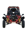 Red Off Road Go Kart With 8.3 kW 4 Stroke Air Cooled Engine, CVT Transmission, CDI Ignition, 10L Fuel Tank, Single Cylinder, 30 MPH Top Speed, Rugged Mini Racer Built For Thrill Seekers front view