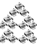Stainless Steel Cabinet Door Catch Set With Double Roller Ball Latch Quiet Spring Action Durable Hardware For Cabinets And Cupboards Easy Install Silver Finish 15 Piece arranged in a triangle