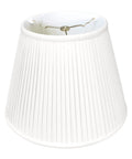 Empire Style Side Pleated Basic Lamp Shade White 12 Inch Top 20 Inch Bottom 15 Inch Height Silk Shantung Fabric With Off White Styrene Lining