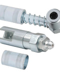 90 Degree Grease Fitting And Slotted Grease Gun Coupler Adapter With One Eighth Inch NPT Threads Pro Grade Heavy Duty Steel Greasing Tip