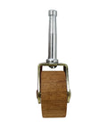 Brown Wood Wheel Stem Casters Set Of Two With Friction Mount For Lightweight Furniture, Wheel Diameter One And Five Eighths Inch