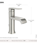 Genta Chrome Single Handle One Hole Modern Bathroom Faucet With Optional Deck Plate, side view