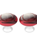 Sport Baseball Cabinet Knobs 2 Pack Stainless Steel Drawer Pulls 1.1 Inch Length 0.8 Inch Height For Dresser Closet Cupboard Bifold Doors