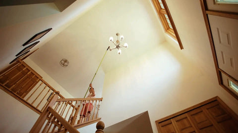 Using Candelabra Bulb Changer For Chandeliers No Ladder Needed No Extension Pole Upward Facing Bulbs Replacement Tool For High Ceilings