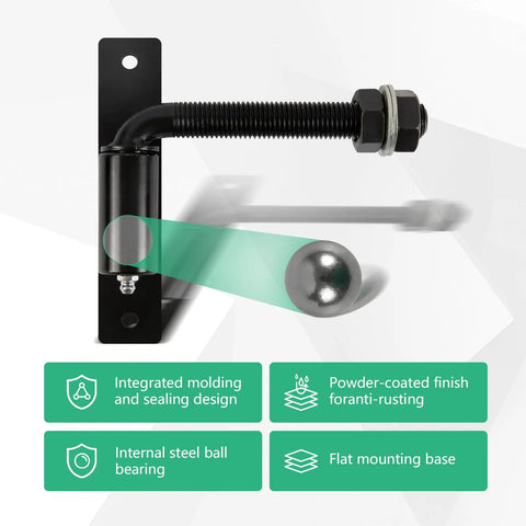 Heavy Duty Bolt On 7 Inch J Bolt Gate Hinges 4 Pack No Welding Required Lubricated Ball Bearing Hinge For Large Driveway Gates Up To 1100 Lbs Easy Install And Sag Prevention Industrial Grade black steel gate hinge with ball bearing and bolt-on mounting base