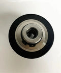 Heavy Duty 63Mm K02-63 Four Jaw Scroll Chuck For Mini Wood Lathe With Hardened Steel Jaws And M14 Mount Thread Precision Manual Clamping Tool top view showing steel jaws and black casing.