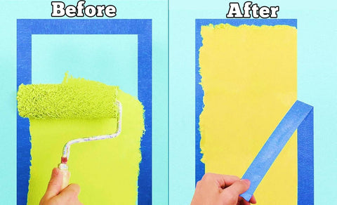 Blue Painter Tape Set With 1/4 In, 1/2 In, 3/4 In Widths For Pro Grade Precision On Walls used to achieve clean paint edges