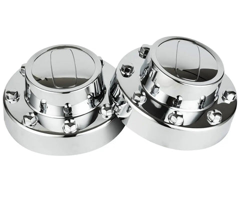 Chrome Wheel Center Hub Cap Replacement For 2011-2018 Ram 3500 1-Ton Dually DRW Alcoa 10-Hole Alloy Wheels Set