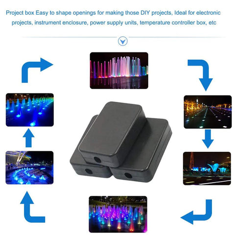 Killer Waterproof Electrical Junction Boxes For Projects Heavy Duty Abs Plastic Cases With Snug Fit Lids Drop Proof Wiring Enclosures Built Tough Black 6 Pack shown in three stacks for DIY projects.