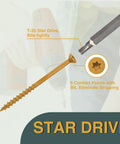 Heavy Duty 2-1/2 Inch Wood Deck Screws Set With Torx Drive #9 Rust Resistant Tan Exterior Structural Screws 395 Pcs Ruspert