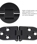 Four Piece Zinc Alloy Flap Door Hinges In Sturdy Black For Cabinets And Tables, Easy Flap Operation, close-up view