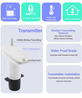 Image of IP65 Water Level Sensor With Ultrasonic Technology Digital Liquid Depth Transmitter For Monitoring Boxes, showing device features.