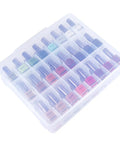 Universal Nail Polish Holder Organizer For 48 Bottles With Adjustable Dividers shown with colorful bottles inside