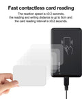 USB 125kHz RFID Card Reader Plug And Play Tap To Read For EM4100 TK4100 Tags showing contactless card reading