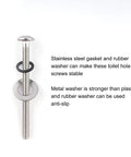 Top Mount Toilet Seat Hinge Replacement Kit With Expanding Rubber Nut Bolts, 2 Pack, Stainless steel bolt, gasket, and washer