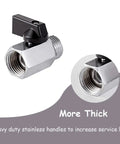 Two Pack Brass Mini Ball Valve One Half Inch NPT Female To Male Thread Shut Off Valve Beefy Aluminum Handle Quarter Turn On Off Double Seal