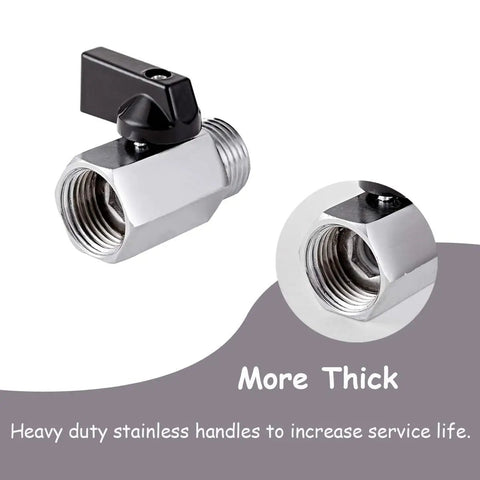 Two Pack Brass Mini Ball Valve One Half Inch NPT Female To Male Thread Shut Off Valve Beefy Aluminum Handle Quarter Turn On Off Double Seal