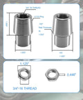 Heavy Duty 3/4 Inch.750 Heim Joint Rod End Kit for Engine Mounts, features detailed hardware dimensions and specifications.