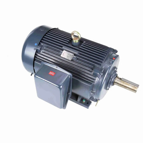 Proven Workhorse 125 Hp Three Phase Electric Motor 1800 Rpm 460 Volt Tefc Nema 444T Frame Rigid Base Mount with smooth housing.