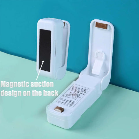 2 Pack Mini Portable Handheld Heat Vacuum Sealer For Plastic Bags And Snack Bags Easy Seal Bag Resealer with magnetic back