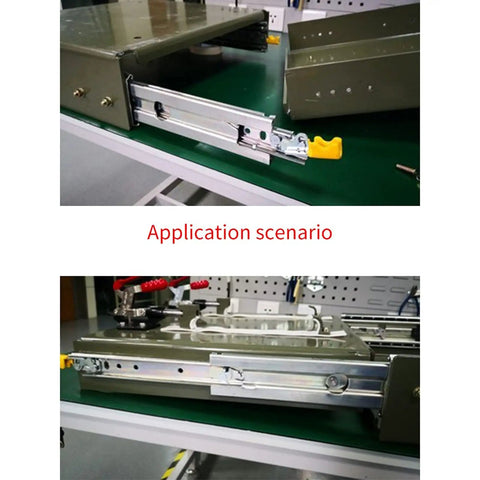 Slick Heavy Duty Telescopic Drawer Slides One Pair Full Extension Cabinet Hardware displayed in working application scenario.