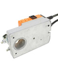 Rock Solid 24V Damper Actuator With Built Tough Feedback Potentiometer For Smooth Hvac Airflow Management 10Nm visible side view, metallic housing.
