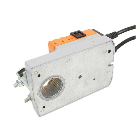 Rock Solid 24V Damper Actuator With Built Tough Feedback Potentiometer For Smooth Hvac Airflow Management 10Nm visible side view, metallic housing.